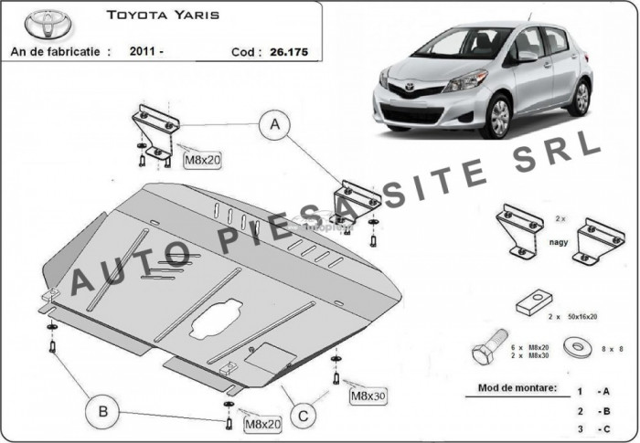 Scut metalic motor Toyota Yaris fabricata incepand cu 2011 APS-26,175