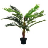 Outsunny Planta Artificiala Palmier Cycas Inaltime 123cm, Planta Artificiala cu Ghiveci Inclus, Decoratiune pentru Casa si Gradina | Aosom Romania