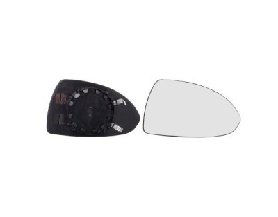 Geam oglinda exterioara cu suport fixare Opel Corsa E, 11.2014-, partea Dreapta, sticla convexa; geam cromat, Aftermarket foto
