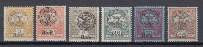 ROMANIA 1919 EMISIUNEA ORADEA TIMBRE TIP TURU FARA BANDEROLA 1913 GUMA ORIGINALA SARNIERA