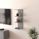 Raft de perete Surahammar gri cu 4 polite, 95x30x28 cm, [en.casa]