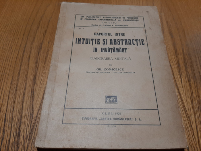 RAPORTUL INTRE INSTITUTIE SI ABSTRACTIE IN INVATAMANT - Gh. Comicescu 1929, 230p