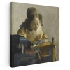 Tablou pictura Dantelareasa de Johannes Vermeer 2041 Tablou canvas pe panza CU RAMA 60x60 cm