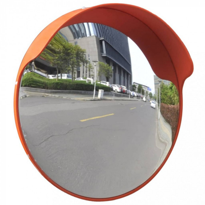 Oglinda de trafic convexa, portocaliu, 45 cm, plastic PC, de exterior GartenMobel Dekor