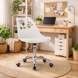 Cumpara ieftin Scaun Birou Leobert Artool Alb Rotativ Ergonomic, 50x57x93.5cm, Metal/PP, Roti Cauciuc, Max 110kg