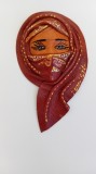 Suvenir masca tunisiana mica maron din piele de camila