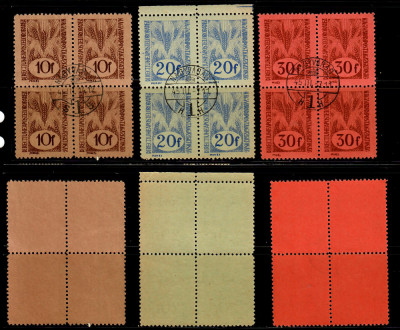 Emisiunea Oradea II 1945 Ardealul de Nord 3 blocuri de 4 rare stampilate foto