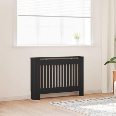 vidaXL Capac radiator 2 pcs Negru 112x19x81.5cm Lemnstratificat 3403229 foto