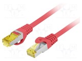 Patch cord LANBERG RJ45 S/FTP Cat 6a 10m LSZH roșu