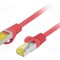 Patch cord LANBERG RJ45 S/FTP Cat 6a 5m LSZH roșu