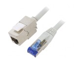 Prelungitor RJ45 S/FTP Cat6a 5m Gri, Logilink