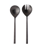 Cumpara ieftin Set 2 linguri servire salata otel negru satinat Hestia 7x27,1h; 7x27,1h