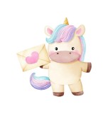Cumpara ieftin Sticker decorativ Unicorn, Roz, 58 cm, 5369ST, Oem