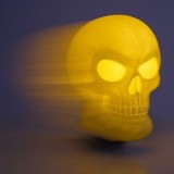 Craniu Decorativ de Halloween cu Sunet, Lumina si Miscare, 11x11x19cm, CMCLASS