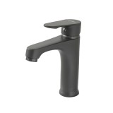 Robinet lavoar Leziter Colly GunGrey, monocomanda, corp din cupru, 167 mm