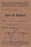1925 Carte de membru din material textil pentru Ajutorul Personalului CFR Brasov