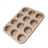 Tava de copt pentru 12 briose ZASS Gourmet, ZG-BW 01, Bronz - NOU