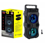 Boxa portabila HF3223, 30W PMPO, BT/FM/AUX/USB, RGB, 2 difuzoare