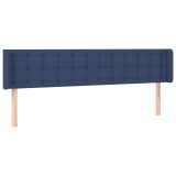 Cumpara ieftin Tablie de pat cu aripioare, albastru, 183x16x78/88 cm textil