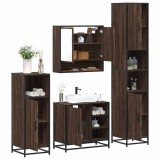 Gossi set de mobilier de baie din 4 piese din lemn de stejar maro