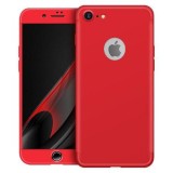 Husa iPhone 7 GloMax FullBody Rosie, Folie Sticla Inclusa, Protectie Soc, Praf, Zgarieturi, Policarbonat