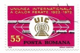 Romania (421) - 50 de ani de la infiintarea /uniunii Internationale a Cailor Ferate, 1972 - obliterata, Transporturi, Nestampilat