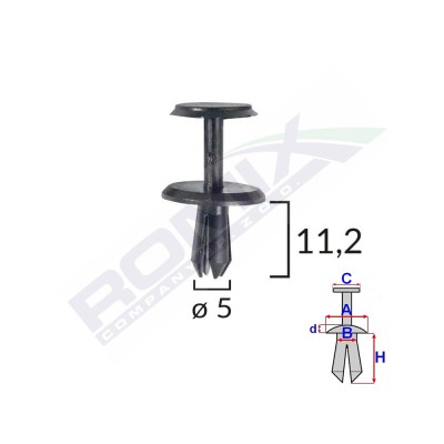 Clips Fixare Pentru Mercedes 5X11.2Mm - Negru Set 10 Buc 134186 A82009-RMX foto