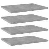 vidaXL Set 4 Placi Raft Biblioteca / Polita Etajera, PAL, gri beton, 40x30x1.5 cm, ideal pentru spatii depozitare si mobilier