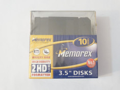 Lot 10 dischete floppy disk 3.5&amp;quot; 1.44 Mb - Memorex - noi foto