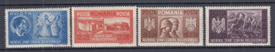 ROMANIA 1941 146 I FRATIA DE ARME ROMANO-GERMANA SERIE SARNIERA foto