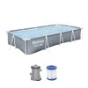 Piscina structura metalica, dreptunghiulara, cu filtru si pompa, gri, 366x201x66 cm, Bestway Power Steel GartenVIP DiyLine