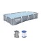 Piscina structura metalica, dreptunghiulara, cu filtru si pompa, gri, 366x201x66 cm, Bestway Power Steel GartenVIP DiyLine