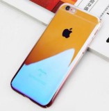 Husa iPhone 8 Plus MyStyle Crystal Chameleon Gradient Color Changer, PC, Albastru/Galben, Protectie Socuri, Subtire