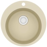 Cumpara ieftin Chiuveta de bucatarie din granit, bej, un bazin, rotund