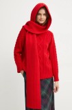 Forte Forte eșarfă cu glugă de l&acirc;nă culoarea rosu, neted, 13339_my scarf