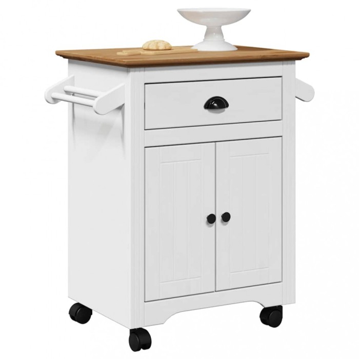 Gossi carucior de bucatarie &bdquo;bodo&rdquo; alb si maro 72x45x80 cm