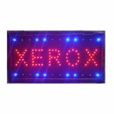 Reclama Luminoasa LED Xerox, 50x25cm, Animație Dinamică, Prindere Fereastra, Interior, 230V, 5W, Rosu/Albastru