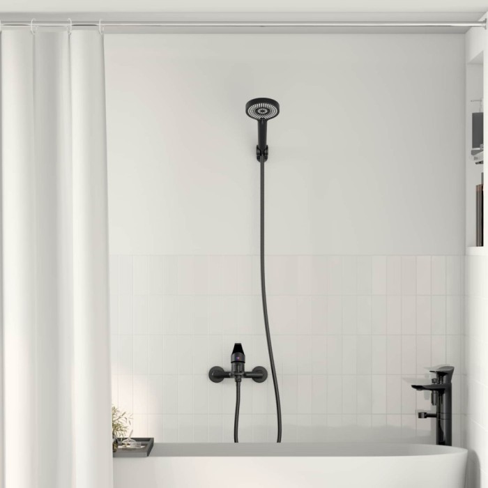 vidaXL Set de cap de duș Negru G 1 / 2 inci 42023401