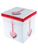Taburete cu spatiu depozitare, Design, MDF/ Piele ecologica, 100 kg, 38 x 38, Martisor