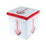 Taburete cu spatiu depozitare, Design, MDF/ Piele ecologica, 100 kg, 38 x 38, Martisor