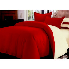 Lenjerie de pat pentru o persoana cu husa de perna dreptunghiulara, Supreme, bumbac ranforce, gramaj tesatura 120 g/mp, Rosu
