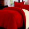 Lenjerie de pat pentru o persoana cu husa elastic pat si fata perna dreptunghiulara, Supreme, bumbac ranforce, gramaj tesatura 120 g/mp, Rosu