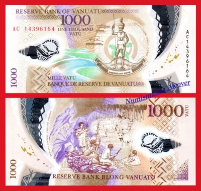 !!! VANUATU - 1000 VATU 2014 - P 13 a - UNC / POLIMER / SERIA AA foto