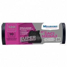Saci menajeri Misavan 120L, 10 buc/set, negru