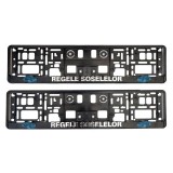 Set 2 suporti numar inmatriculare 3D REGELE SOSELELOR