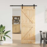 vidaXL Ușă glisantă NARVIK Natural și Negru 80 x 210 cm (152,5 cm) 3445206