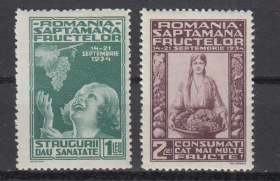 ROMANIA 1934 LP 109 SAPTAMANA FRUCTELOR SERIE MNH foto