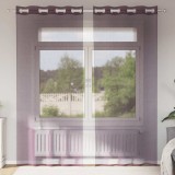 Perdele Voile cu Oeli 2 buc Violet 140x245 cm