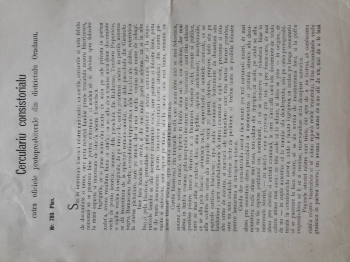 Biserica Ortodoxă: 1872, Oradea: Miron Romanul despre adunarea doc. istorice