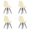 Set 4 scaune stil scandinav, Artool, Osaka, PP, lemn, crem si negru, 46x54x81 cm